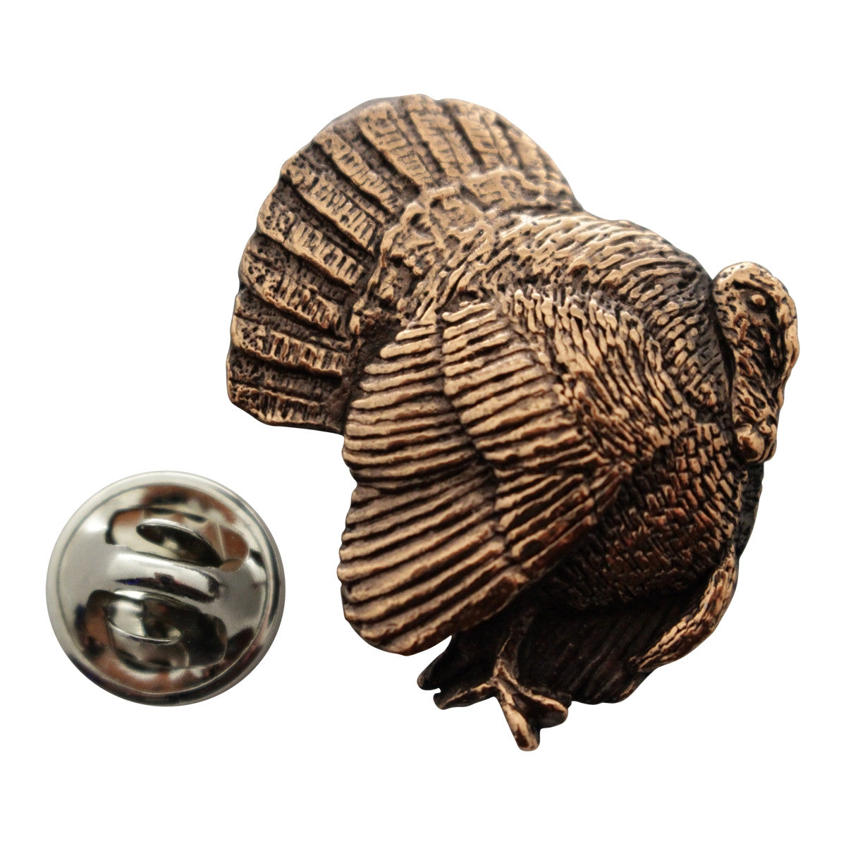 Strutting Turkey Pin ~ Antiqued Copper ~ Lapel Pin ~ Sarah's Treats & Treasures